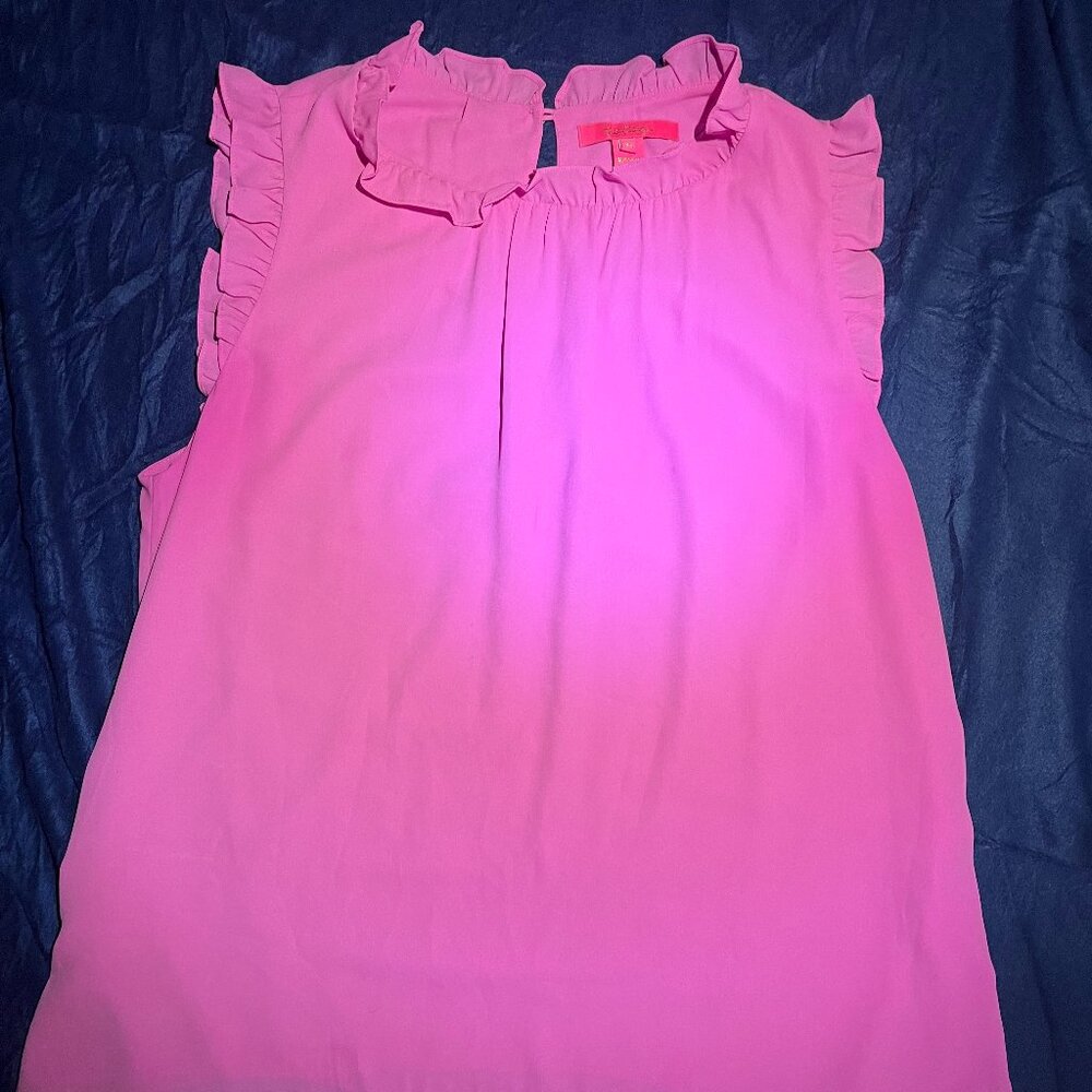 Lilly Pulitzer | Tops | Pink Ruffled Blouse